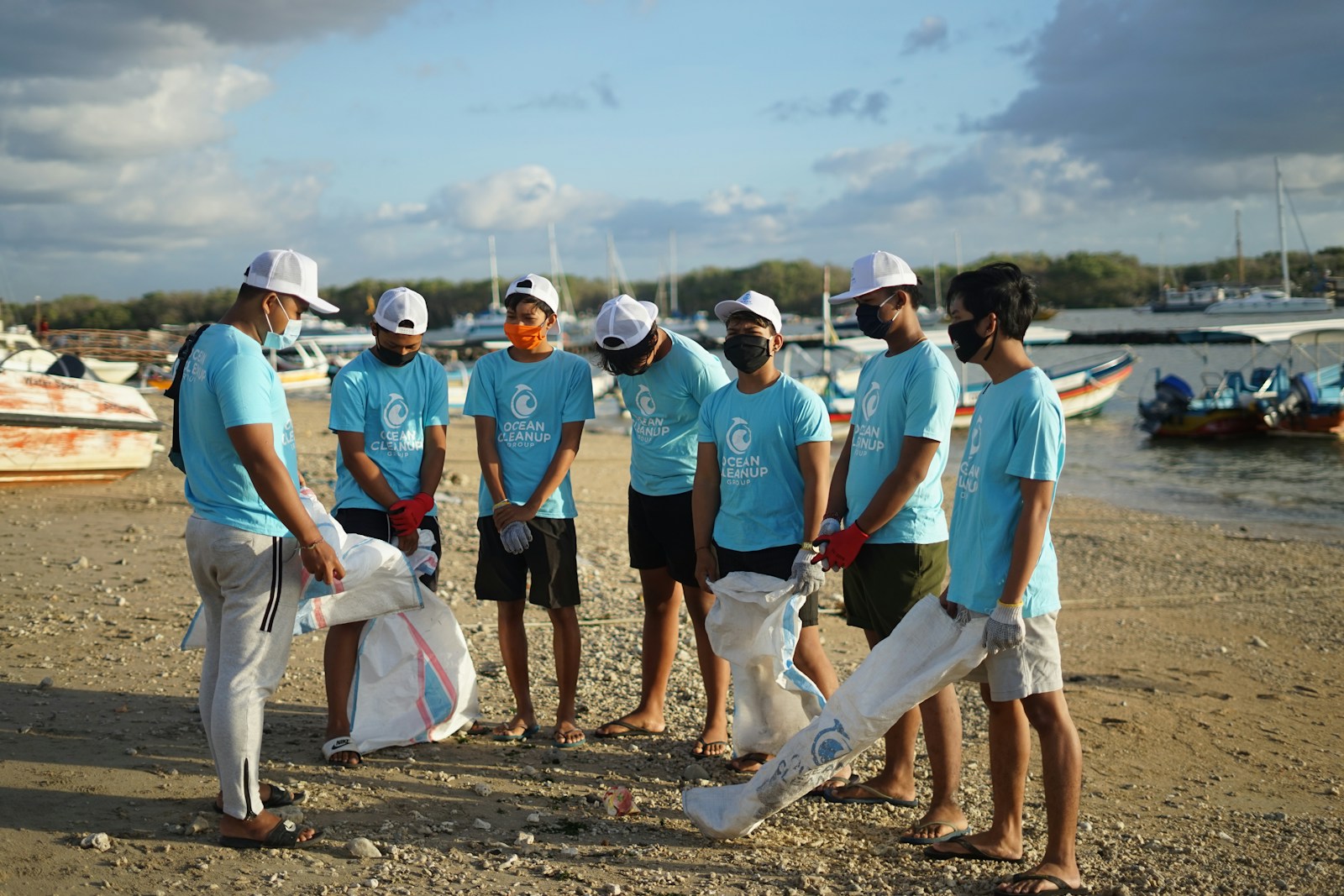 Volunteers taking part in an outdoor clean-up